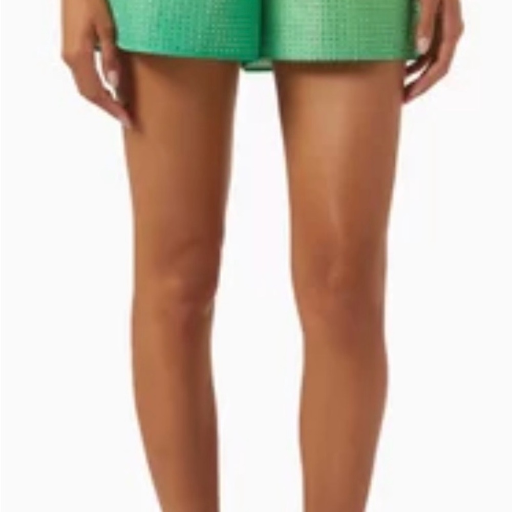 Self Portrait Green Rhinestone Women's Shorts Size 6